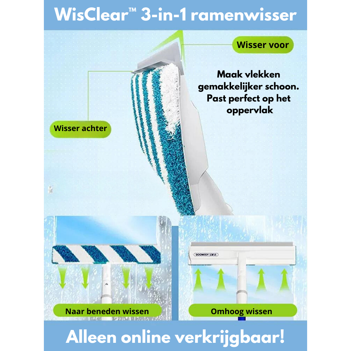 WisClear™ 3 in 1 ramenwisser | Alleen vandaag + 3 GRATIS microvezeldoeken